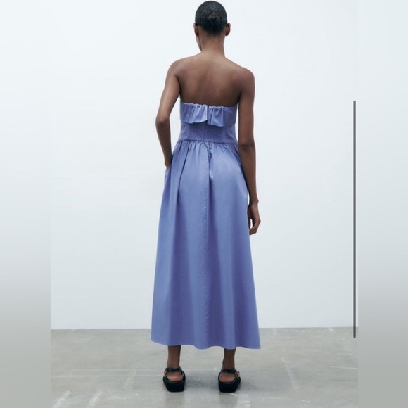 Zara Blue Cotton Dress with Adjustable & Removable
Straps Size M - Picture 2 of 8